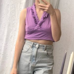 Purple Ruffle Banana Republic Top